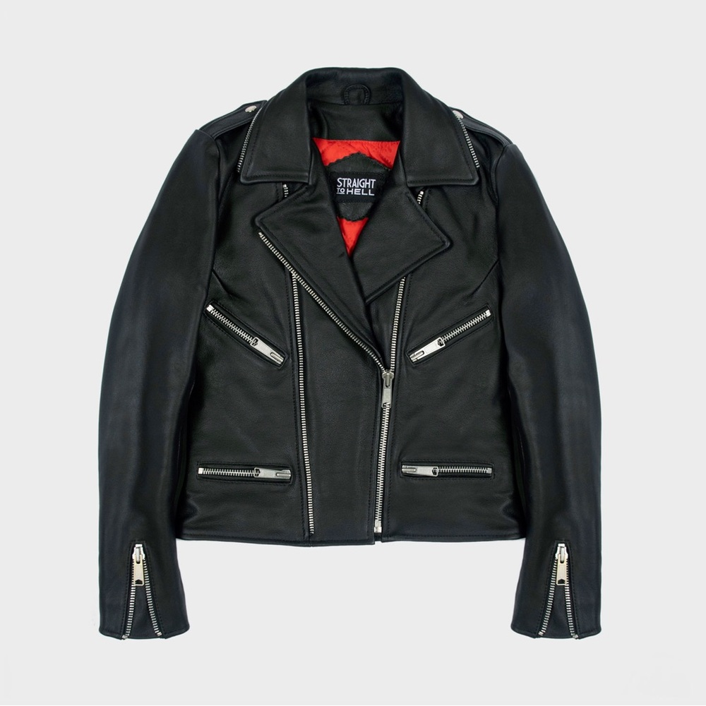 Black Leather Jacket - Straight to Hell “Avenue” real leather